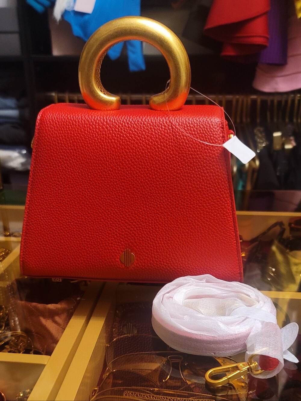 Khoi XILA Top-Handle Bag with Gold Hardware - Ruby - Picture 5 of 8